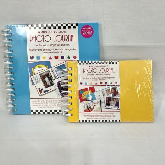 Mrs. Grossman's Photo Journal Lot Set bonus stickers New Spiral Bound 24 Pages - Picture 1 of 5